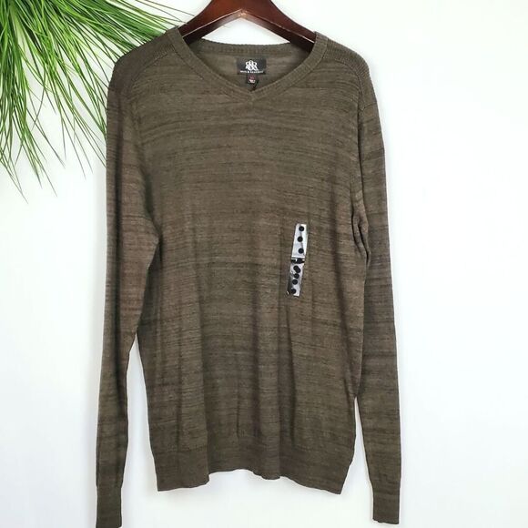 Rock & Republic Young Man's XXL Olive V-Neck Sweater - Picture 1 of 7